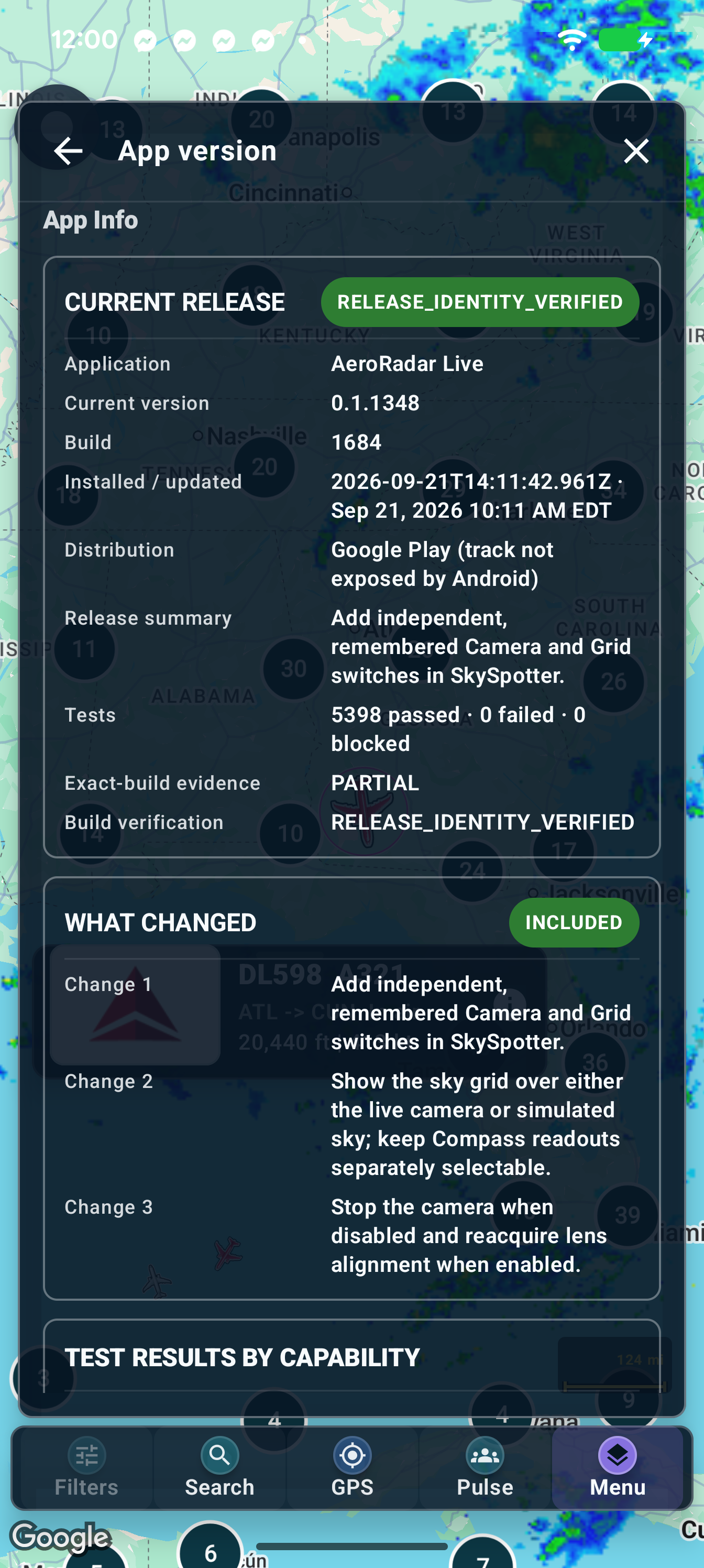 App Info shows the installed version and recent release notes.
