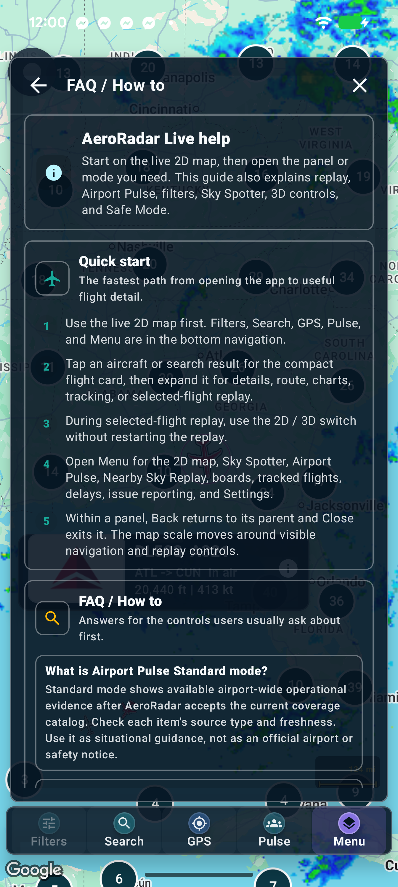 Built-in Help / how to. The illustrated-guide button is added in the next app update; build 1684 retains this quick start.